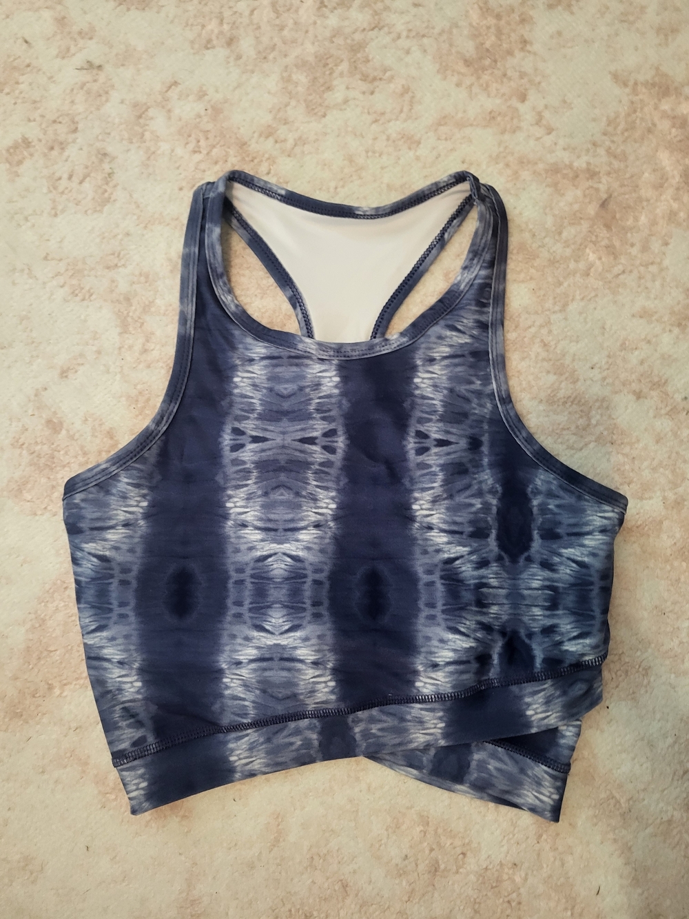 Tie-Dye Racerback Sports Bra - Navy